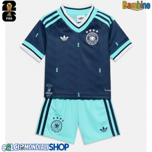 Maglie da calcio Germania Seconda Maglia Bambino Mondiali 2026  Manica Corta + Pantaloni corti)